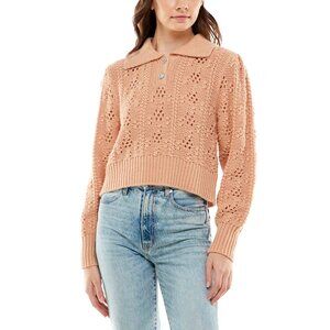 NWT Wayf Stevie Pointelle Sweater in Peach size M